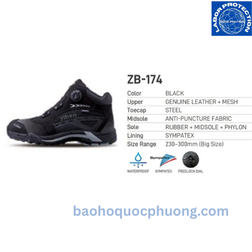 Bảo Hộ Quốc Phương giày bảo hộ ziben 174