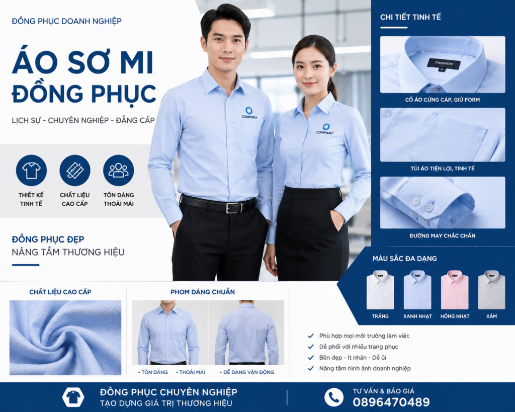 áo sơ mi đồng phục Quốc Phương