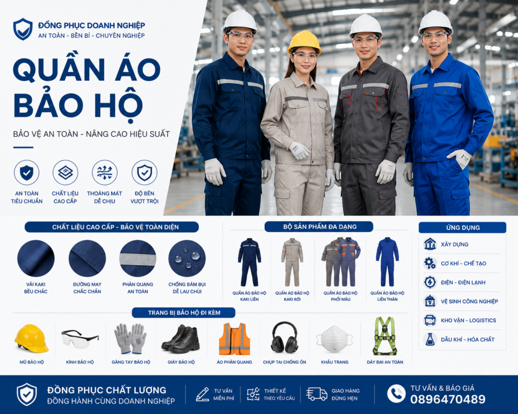 đồng phục bảo hộ lao động Quốc Phương